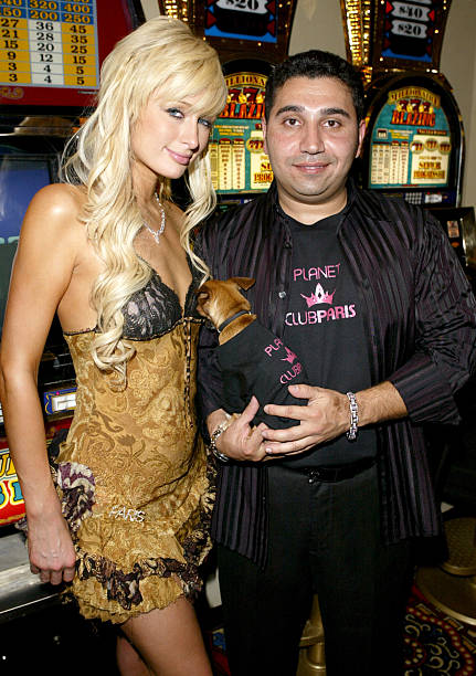Paris Hilton and Fred Khalilian at Club Paris Las Vegas opening