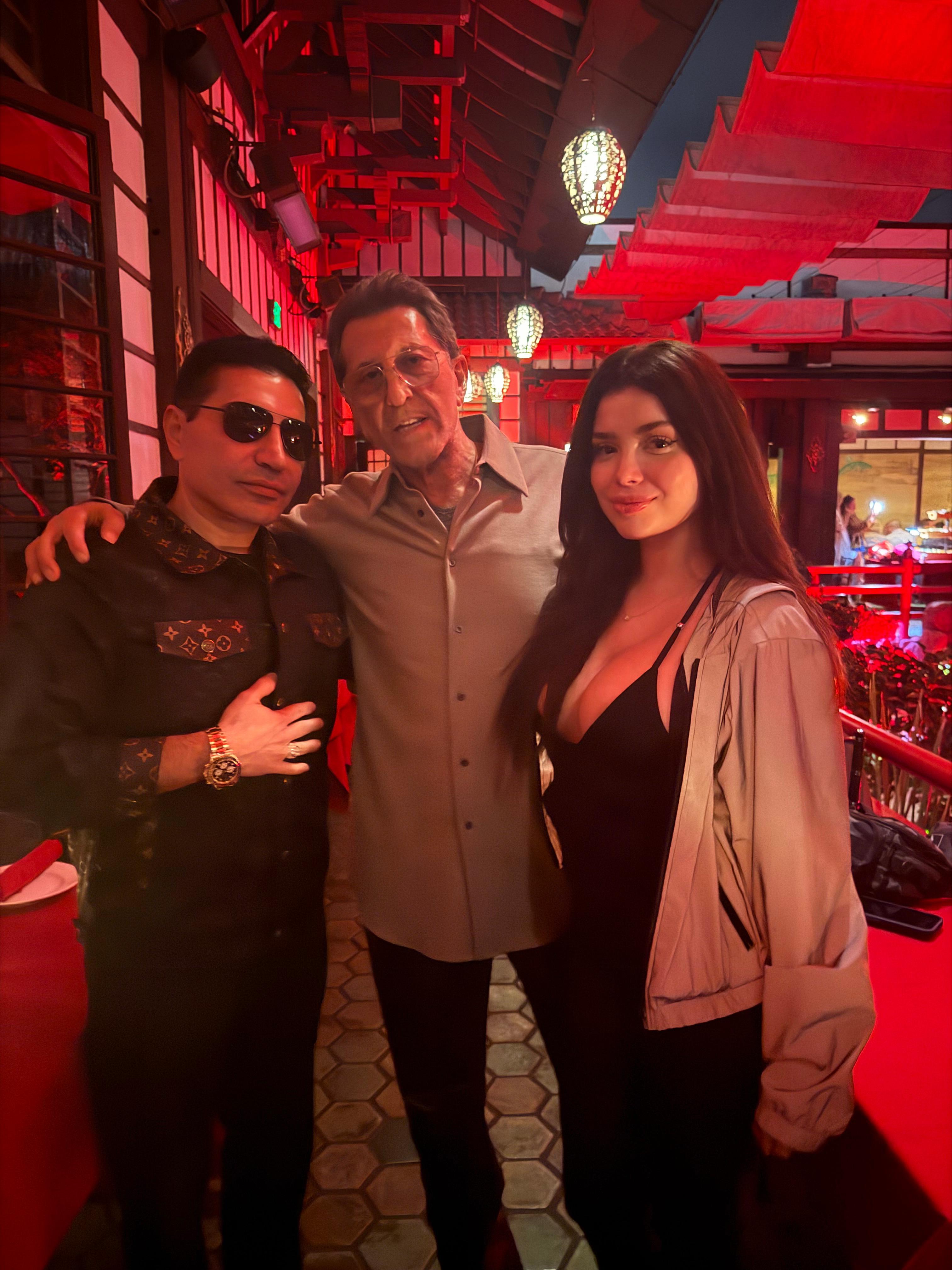 Fred Khalilian with entertainment industry personalities at luxury restaurant