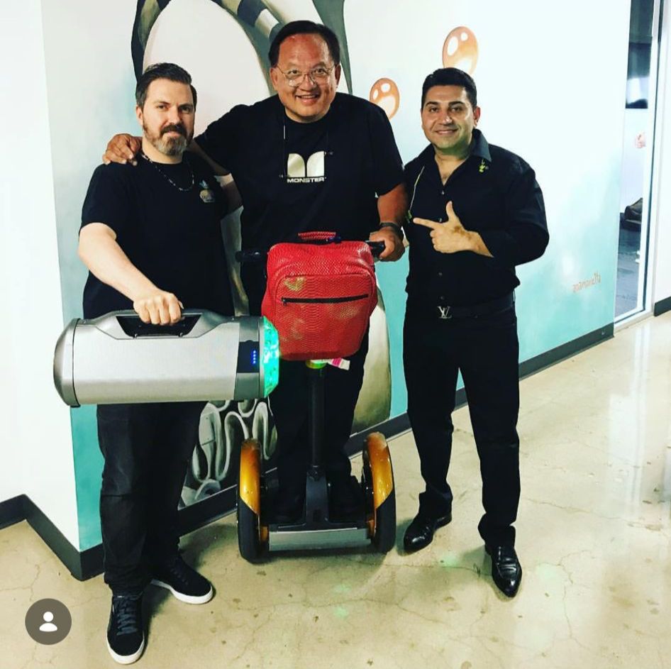 Fred Khalilian with Monster Products CEO Noel Lee at company headquarters